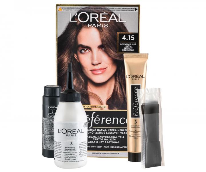 Farba do trwaej koloryzacji Loral Prfrence 4.15 intensywny gboki brz
