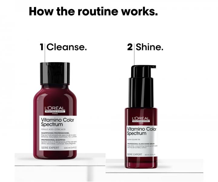 Zestaw podr�ny do piel�gnacji w�os�w farbowanych Lor�al Professionnel Serie Expert Vitamino Color Spectrum Glass Shine Hair Kit