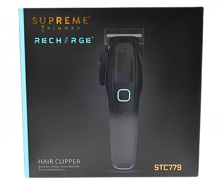 Profesjonalna maszynka do strzy�enia z wymiennymi akumulatorami Supreme Trimmer Recharge STC779 - czarna