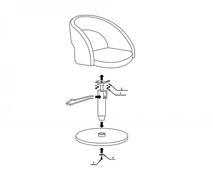 Fotel fryzjerski Weelko Wayne - okrga podstawa - czarny - II. jako - pomarszczona ekoskra, wady na toku