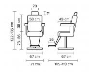 Fotel fryzjerski Barber Hairway David - srebrno-czarny - II. jako - wady na powierzchni