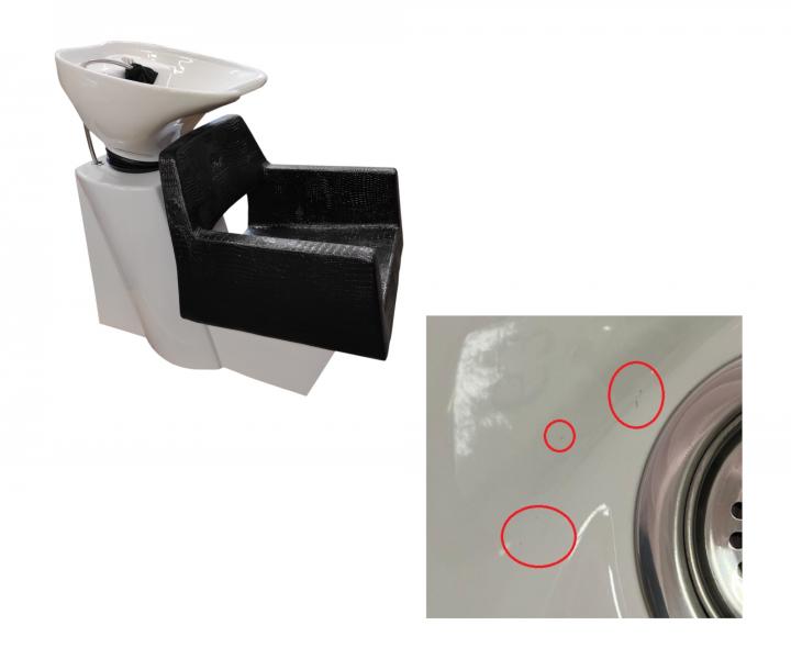 Myjnia fryzjerska Detail Luxor - czarny fotel (71) - bia�a myjnia - II. jako�� - wada szkliwa