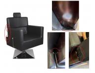 Fotel fryzjerski barberski Detail Larry - czarny (68) - II. jako - rysy, dziury i biae plamy