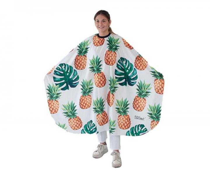 Peleryna fryzjerska do strzyenia wosw Eurostil Professional - ananas - metalowy haczyk