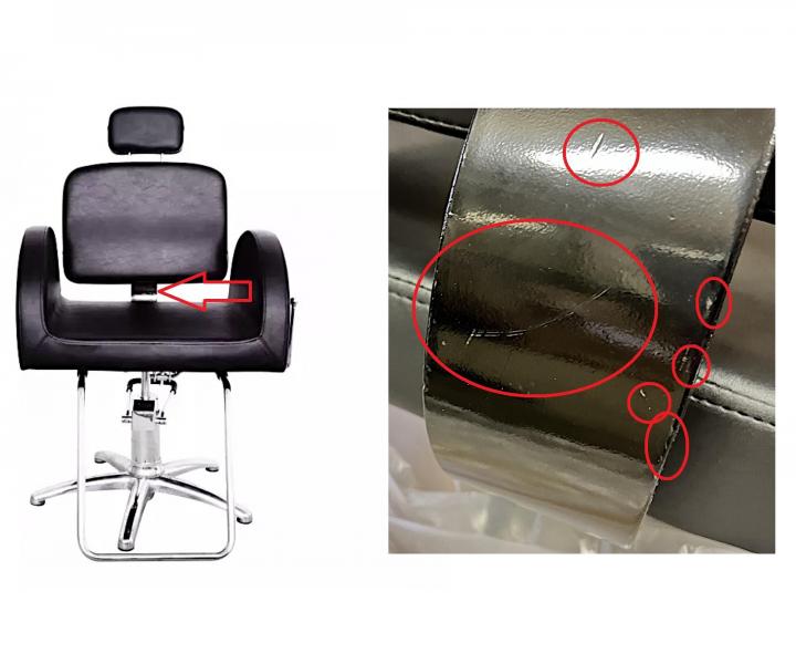 Fotel fryzjerski Original Best Buy Rhne - czarny - II. jako - rysy na metalowej czci oparcia