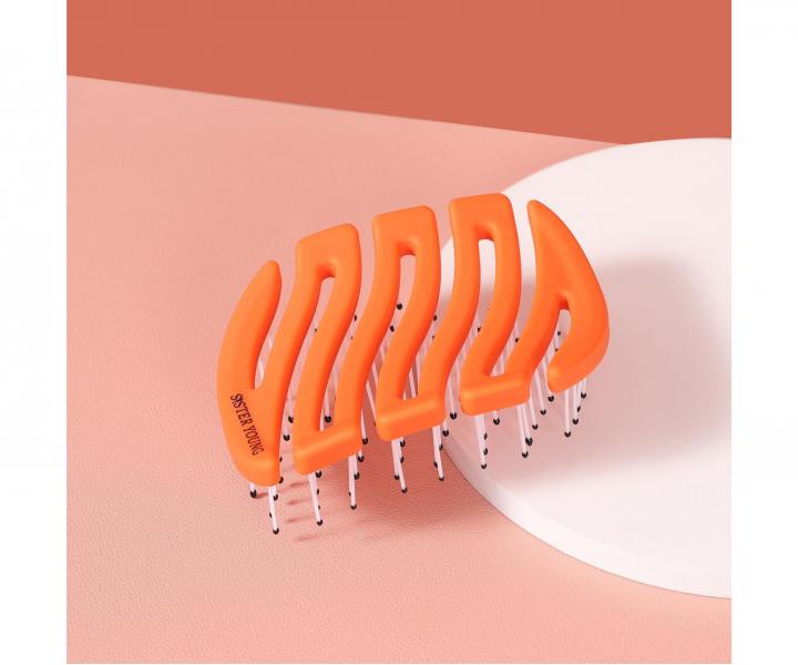Szczotka do w�os�w z w�osiem nylonowym Sister Young Mila Pocket Hair Brush - pomara�czowa