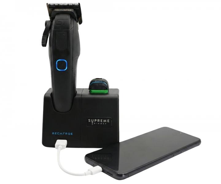 Profesjonalna maszynka do strzy�enia z wymiennymi akumulatorami Supreme Trimmer Recharge STC779 - czarna