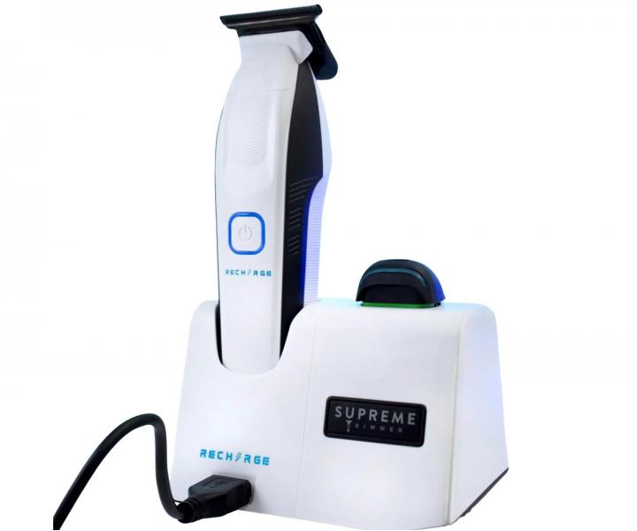 Profesjonalny trymer do w�os�w z wymiennymi akumulatorami Supreme Trimmer Recharge ST777/W - bia�y