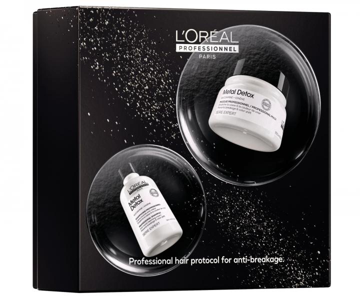 Zestaw upominkowy do w�os�w farbowanych i zniszczonych Lor�al Professionnel Serie Expert Metal Detox Duo