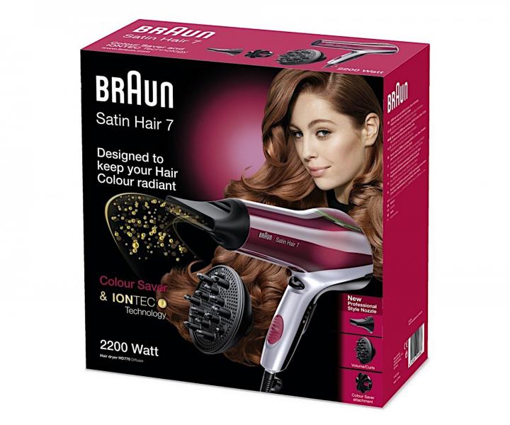 Suszarka do w�os�w Braun Satin Hair 7 Colour HD 770 - 2200 W - bordowa