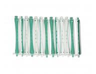 Plastikowe wa�ki do trwa�ej ondulacji Duko 1161 - �rednica 6 mm - 12 szt. - zielono-bia�e