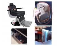 Fotel fryzjerski Barber Hairway David - srebrno-czarny - II. jako - wady na powierzchni