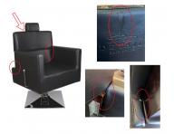 Fotel fryzjerski barberski Detail Larry - czarny (68) - II. jako - klej na ekoskrze, rysy i dziury