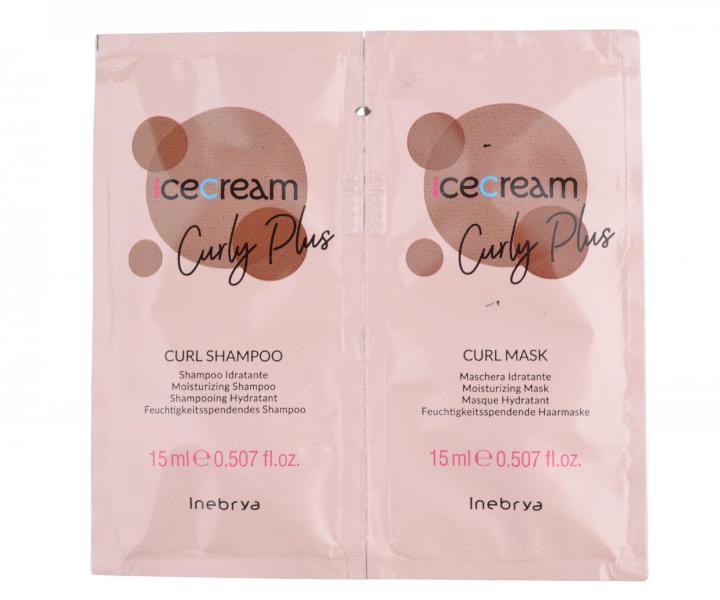Szampon i maska do wosw krconych i falowanych Inebrya Ice Cream Curly Plus - 2 x 15 ml