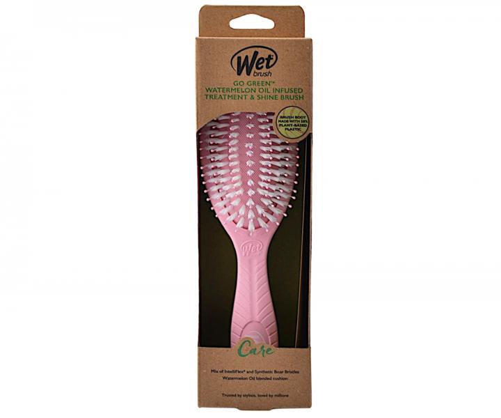 Szczotka do rozczesywania wosw z dodatkiem oleju z pestek arbuza Wet Brush Go Green Treatment & Shine Brush - rowa