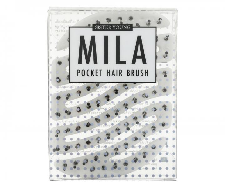 Szczotka do w�os�w z w�osiem nylonowym Sister Young Mila Pocket Hair Brush - bia�a