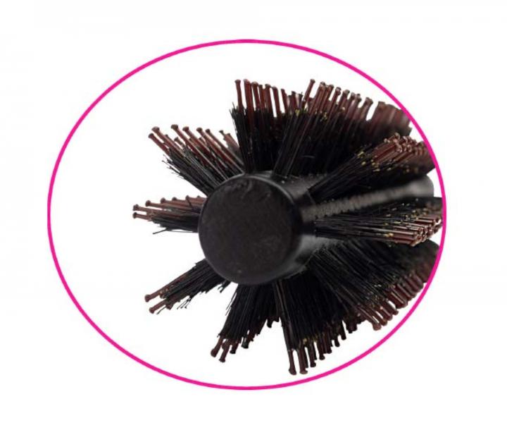 Okr�g�a drewniana szczotka do w�os�w z w�osiem dzika i nylonowym Duko 1037 - 15 mm