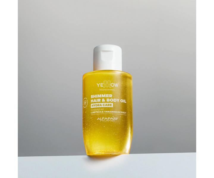 Lekki roz�wietlaj�cy olejek nawil�aj�cy do w�os�w i cia�a Yellow Professional Hydra Care Shimmer Hair&Body Oil - 100 ml