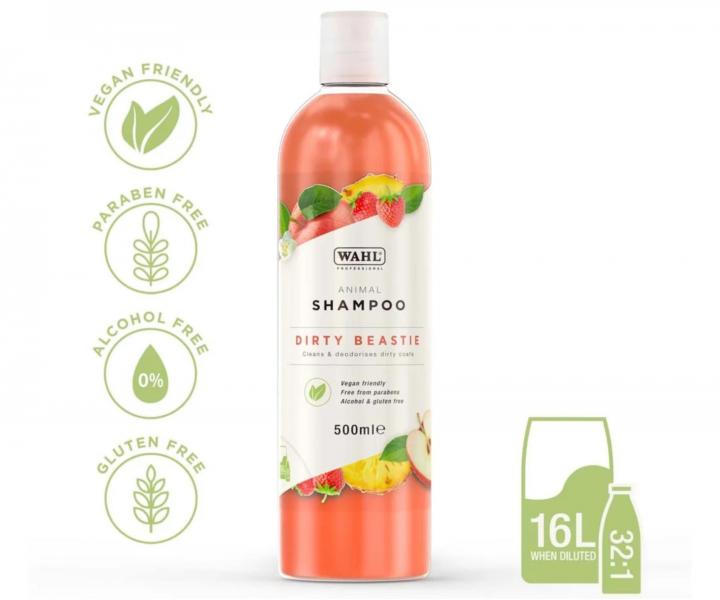 Szampon oczyszczaj�cy do mocno zabrudzonej sier�ci zwierz�t Wahl Professional Animal Shampoo Dirty Beastie - 500 ml - koncentrat