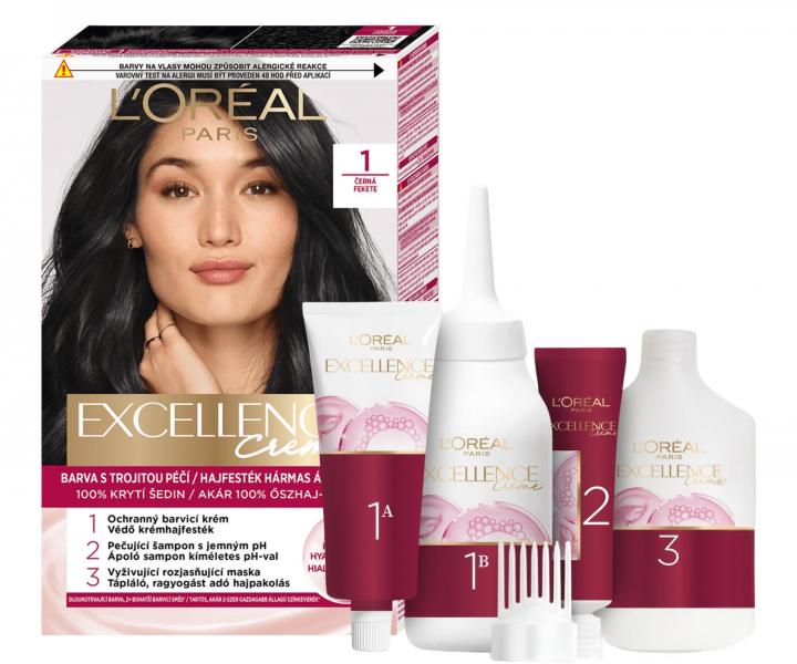 Farba do trwa�ej koloryzacji Lor�al Excellence Creme - 1 czarny