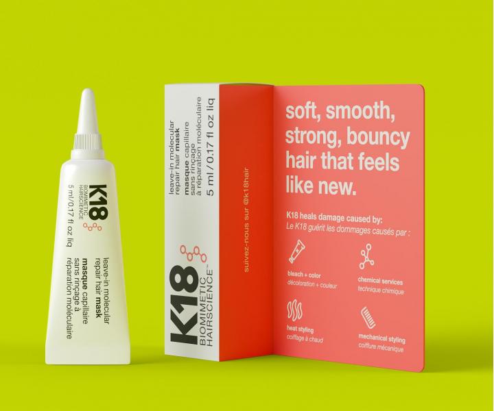 Odbudowuj�ca maska bez sp�ukiwania do w�os�w zniszczonych K18 Hair Molecular Repair Mask - 5 ml