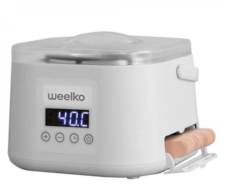 Podgrzewacz wosku do depilacji z pojemnikiem na szpatu�ki  Weelko Epilspat - 500 ml - bia�y
