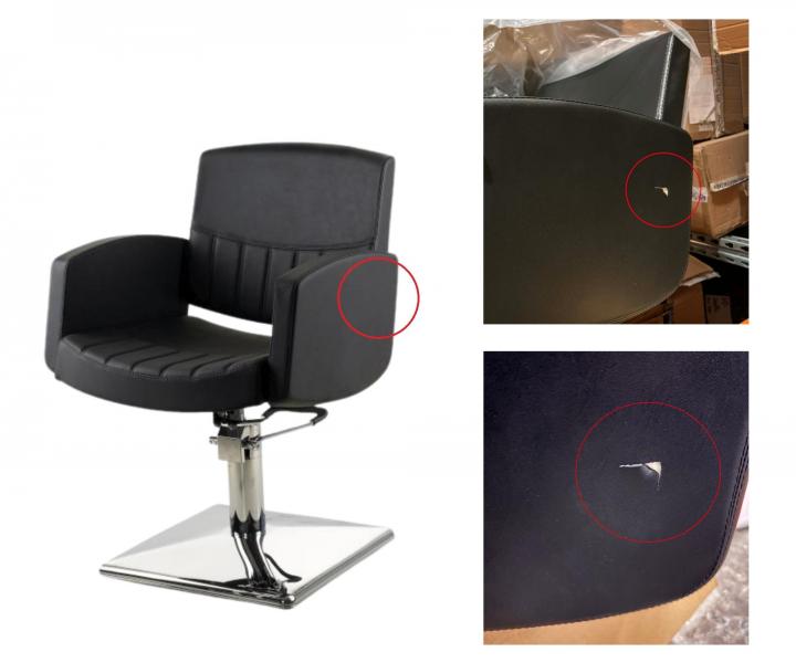 Fotel fryzjerski Detail Fast - czarny - II. jako�� - rozdarta ekosk�ra