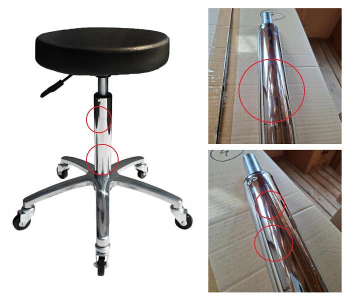 Taboret na k�kach Hairway Comfort - czarny  - II. jako��, rysy na t�oku