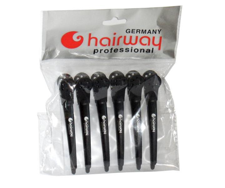 Klipsy do wosw karbonowe Hairway - 10 cm - 6 szt - czarne