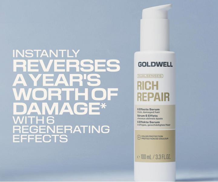 Serum regeneruj�ce bez sp�ukiwania do w�os�w suchych i zniszczonych Goldwell Dualsenses Rich Repair 6 Effects Serum - 100 ml