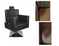 Fotel fryzjerski barberski Detail Larry - czarny (68) - II. jako - pknicie i otarcia na drewnianym elemencie oparcia