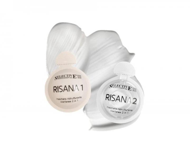 Dwufazowa maska do w�os�w zniszczonych i obci��onych Selective Professional Risana Mask - 12+12 x 15 ml