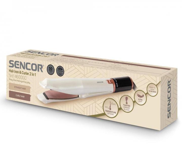 Prostownica i lokwka do wosw 2 w 1 Sencor SHI 4600GD - perowo-biaa