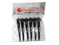 Peleryna fryzjerska do strzy�enia Hairway - czarno-czerwona + karbonowe klipsy do w�os�w Hairway - 10 cm - czarne - 6 sztuk grat