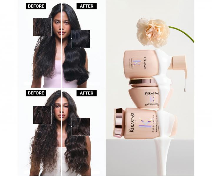 Szampon nawil�aj�co-rozja�niaj�cy do w�os�w grubych i pusz�cych si� K�rastase Gloss Absolu Bain Cr�me Hydra-Glaze - 250 ml