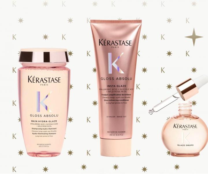 Zestaw upominkowy z olejkiem nab�yszczaj�cym i nawil�aj�cym w�osy ze sk�onno�ci� do puszenia si� K�rastase Gloss Absolu Set