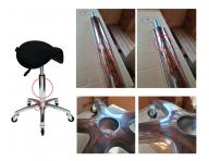 Taboret na k�kach Hairway Profi - czarny - II. jako�� - porysowana podstawa, ma�e dziurki na t�oku