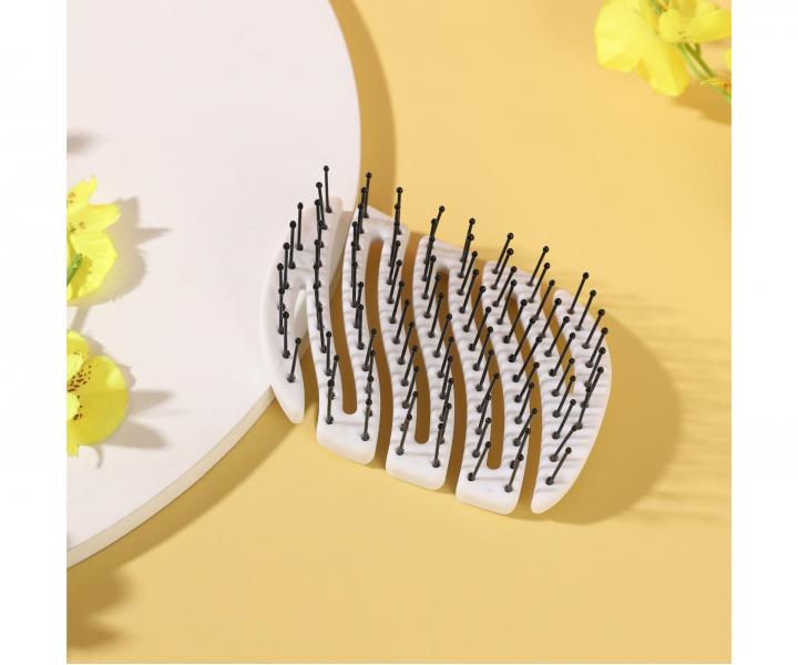 Szczotka do w�os�w z w�osiem nylonowym Sister Young Mila Pocket Hair Brush - bia�a