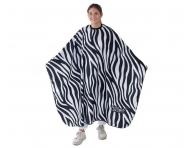 Peleryna fryzjerska do strzyenia Eurostil Professional - zebra - metalowy haczyk