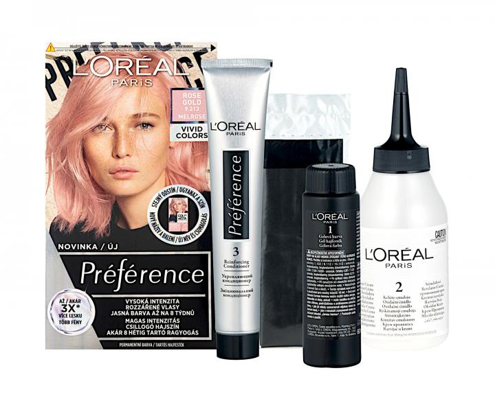 Farba do trwa�ej koloryzacji Lor�al Pr�f�rence 9.213 Rose Gold