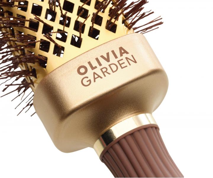 Kwadratowa szczotka do wosw Olivia Garden Expert Blowout Straight Gold & Brown - 20 mm