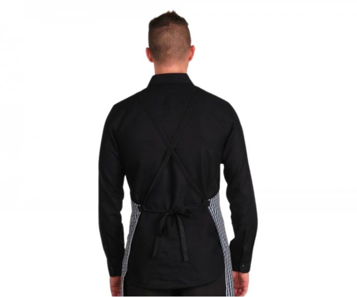 Fartuch barberski Eurostil Professional Delantal Barbero Con Bolsillo Negro - paski