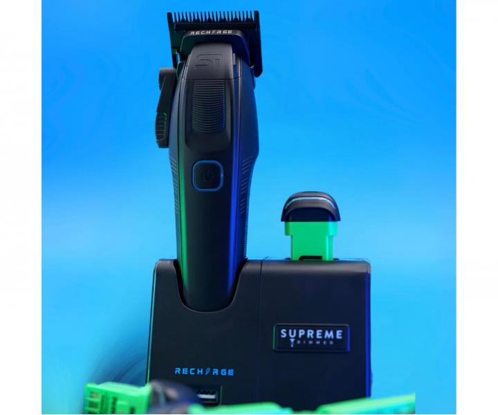 Profesjonalna maszynka do strzy�enia z wymiennymi akumulatorami Supreme Trimmer Recharge STC779 - czarna