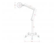 Lampa kosmetyczna z lup� 3,6 dioptrie Weelko Expand 1001A - stoj�ca