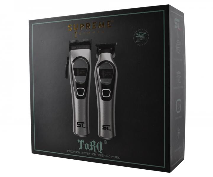 Zestaw profesjonalnej maszynki do strzy�enia i trymera Supreme Trimmer TORQ Kit Elite Set - chromowany