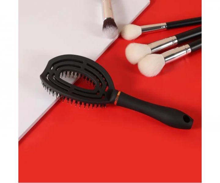 Szczotka do rozczesywania i suszenia w�os�w z w�osiem dzika i nylonowym Sister Young Coco Hair Brush - czarna