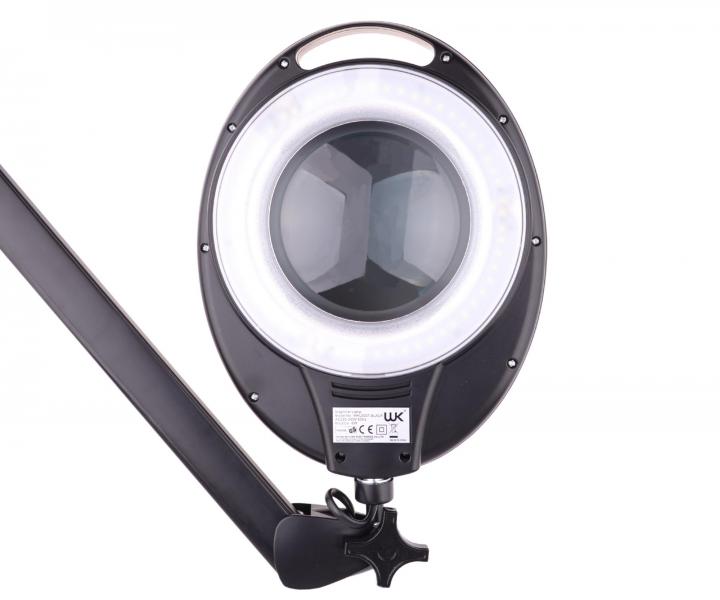 LED lampa z lup� na statywie oraz z uchwytem do blatu Weelko Mega+ Black - 5 dioptrii
