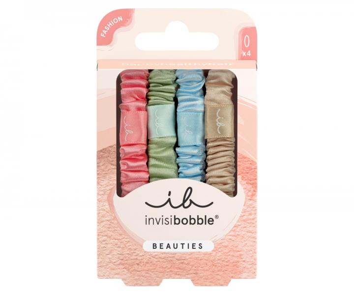 Ozdobne satynowe gumki Invisibobble Beauties Satin Sorbet - 4 szt.