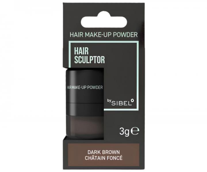 Puder do maskowania odrost�w i siwych w�os�w Sibel Hair Make-up Powder - ciemny br�z - 3 g