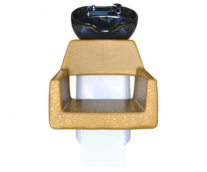 Myjnia fryzjerska Detail Luxor - zloty fotel (30) - czarna umywalka